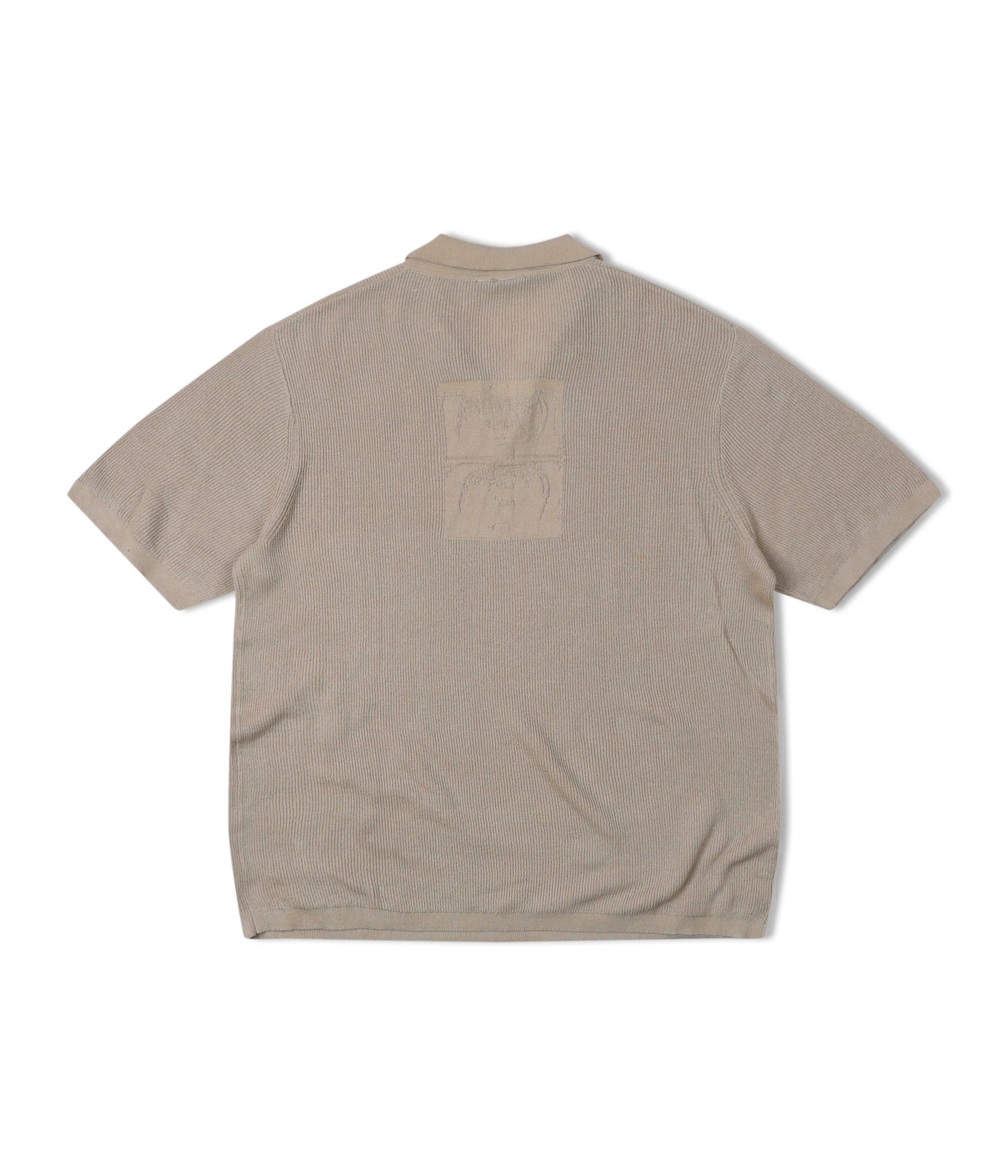 Former Merchandise - OPEN COLLAR KNIT POLO - Oat - ARROW & BEAST