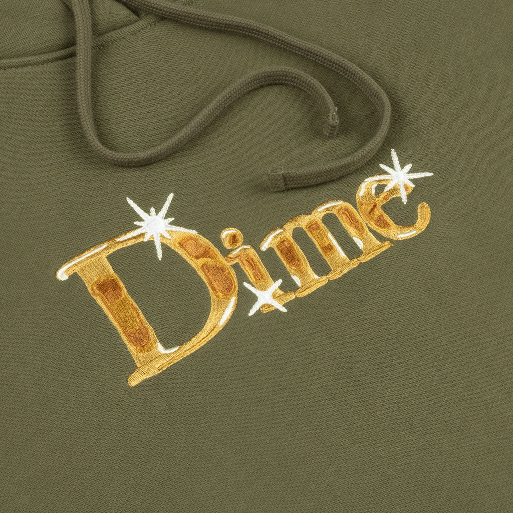Dime MTL Shiny Hoodie Dark Olive