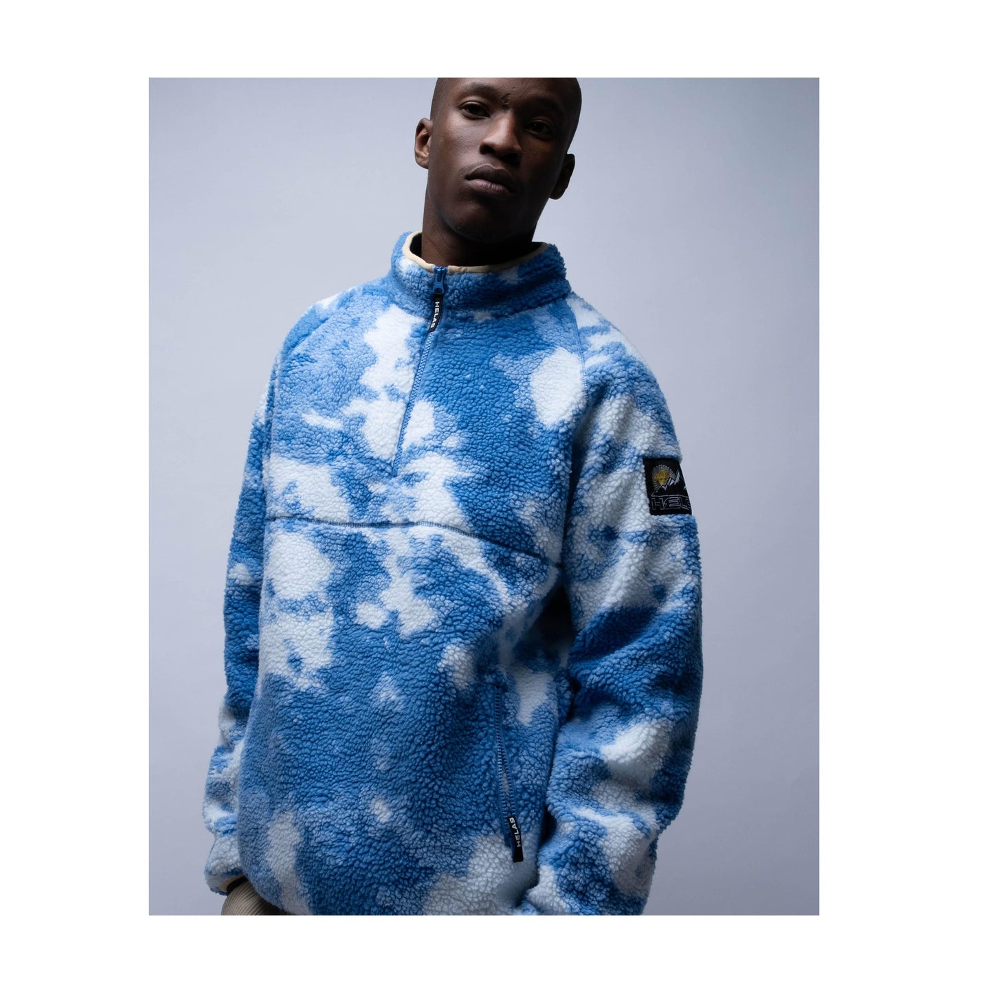 Helas Limited Mundy Fleece Quarter Zip Jacket Blue