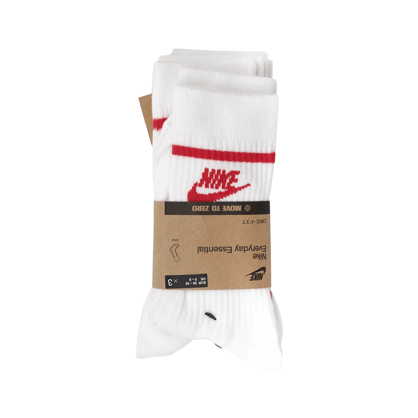 Nike Sportswear Dri-Fit Everyday Essential Socks White Red