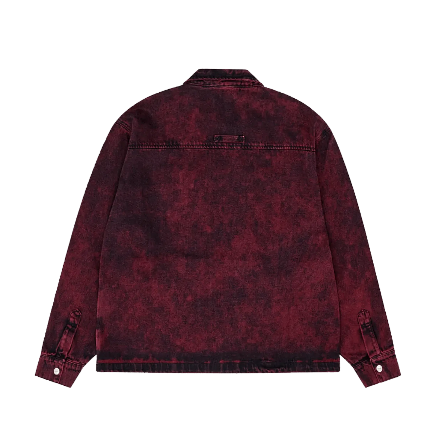 PACCBET #15 Acid Wash Denim Overshirt Burgundy - ARROW & BEAST