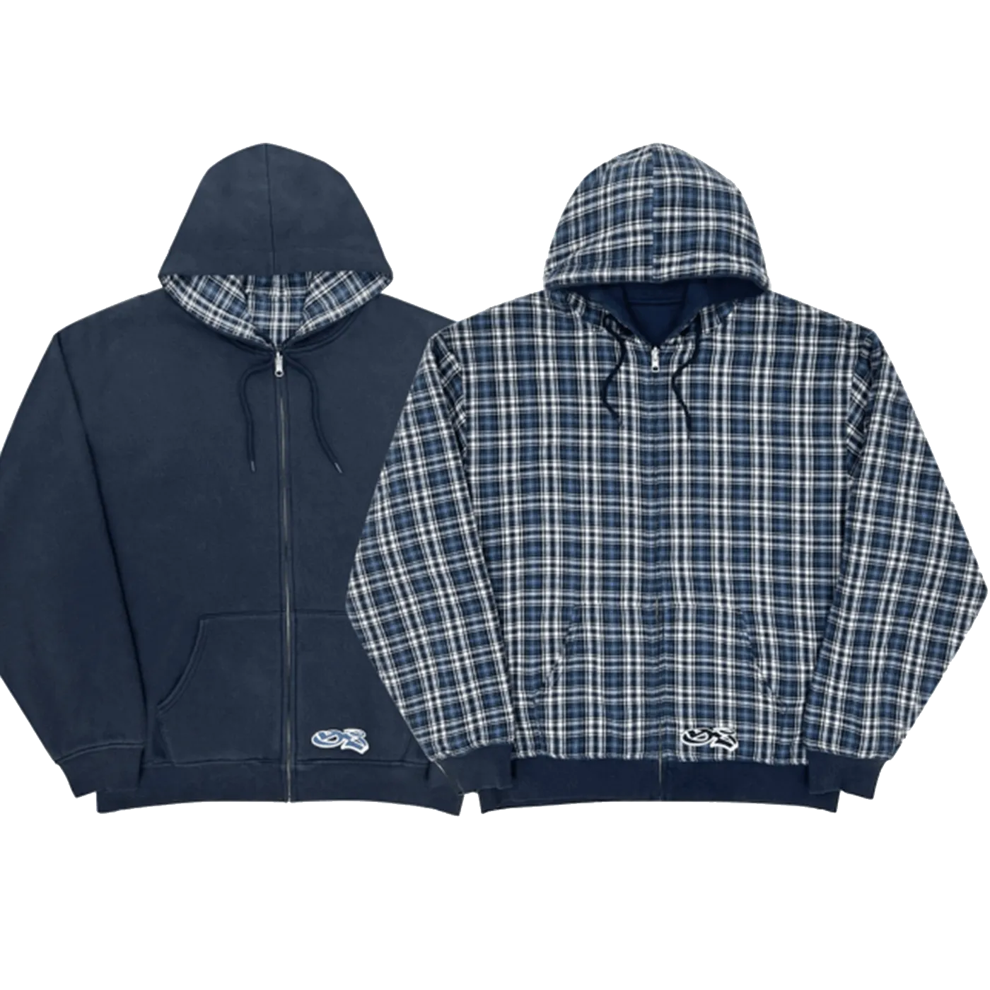 Yardsale XXX Reversible Flannel Hoodie Blue