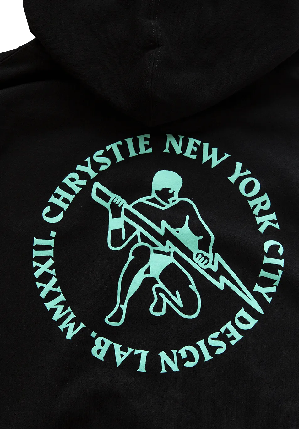 Chrystie NYC Zeus Logo Zip Hoodie Black - ARROW & BEAST