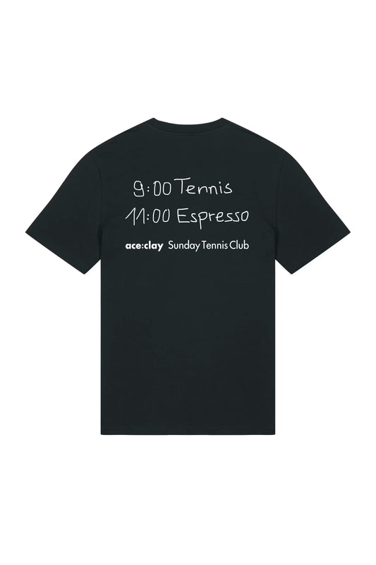 Sunday Tennis Club Tee Shirt Black