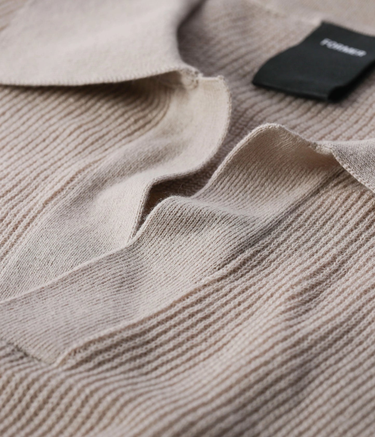 Former Merchandise - OPEN COLLAR KNIT POLO - Oat - ARROW & BEAST