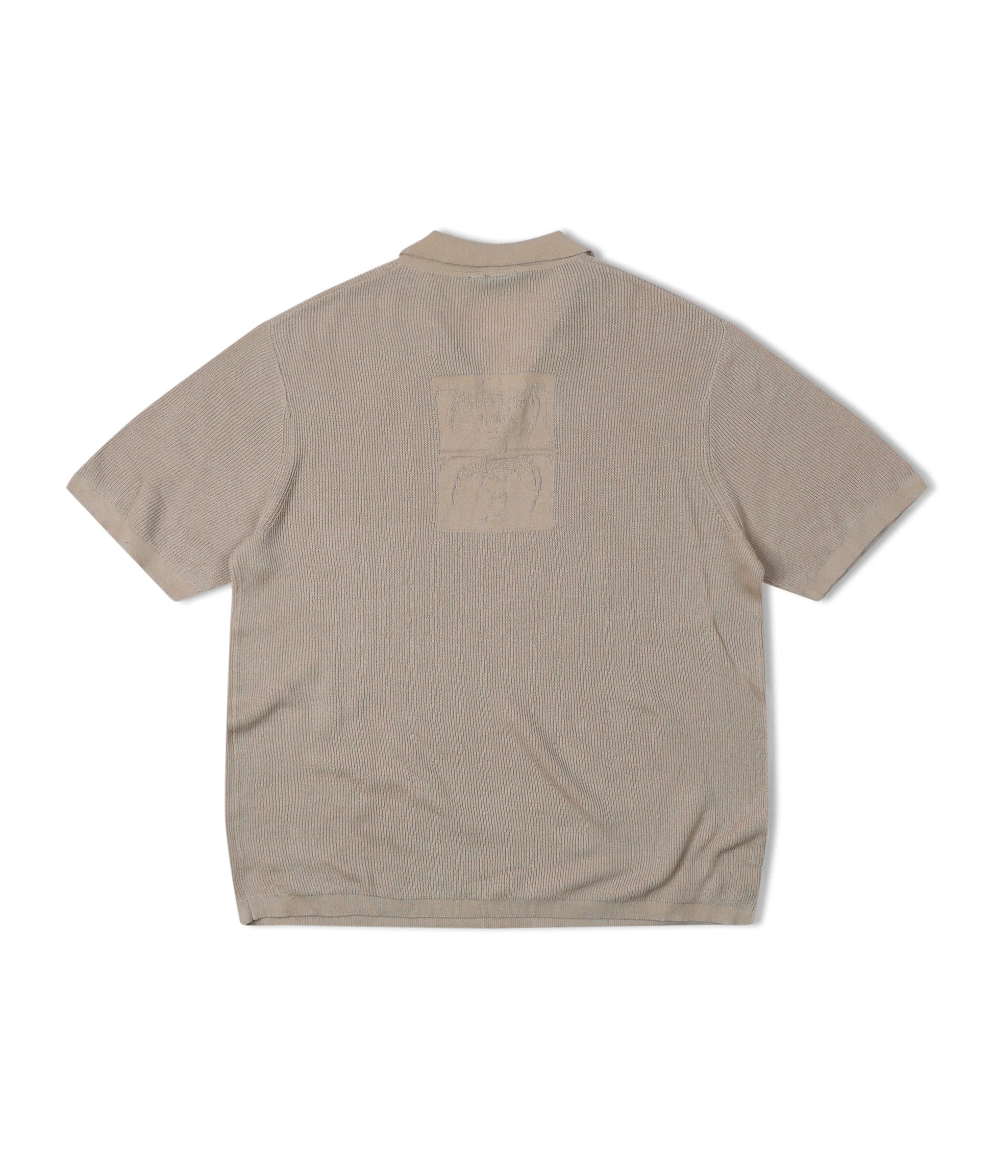 Former Merchandise - OPEN COLLAR KNIT POLO - Oat - ARROW & BEAST