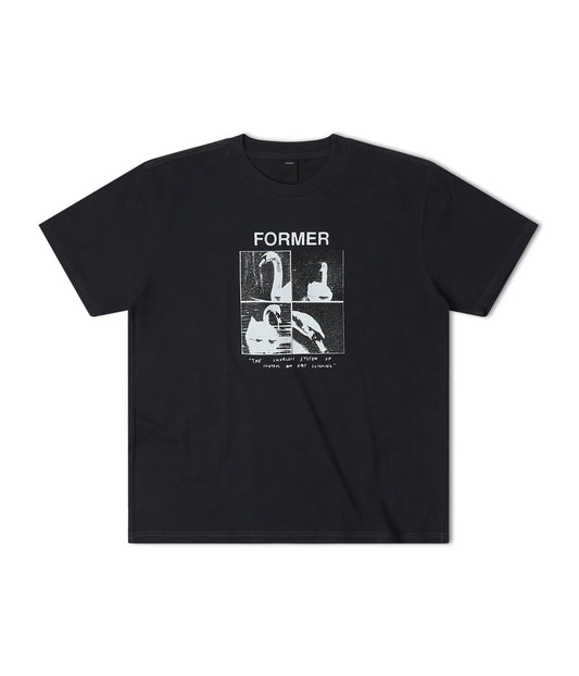Former Merchandise CYGNET T-SHIRT WASHED BLACK - ARROW & BEAST