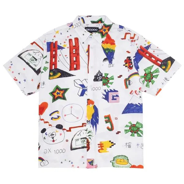 GX1000 - Panda Sex Rayon Button Down White - White - ARROW & BEAST