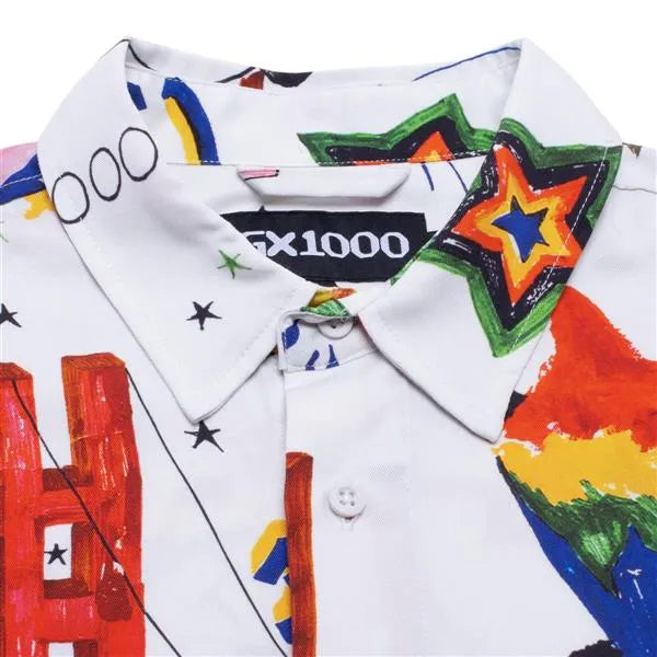 GX1000 - Panda Sex Rayon Button Down White - White - ARROW & BEAST