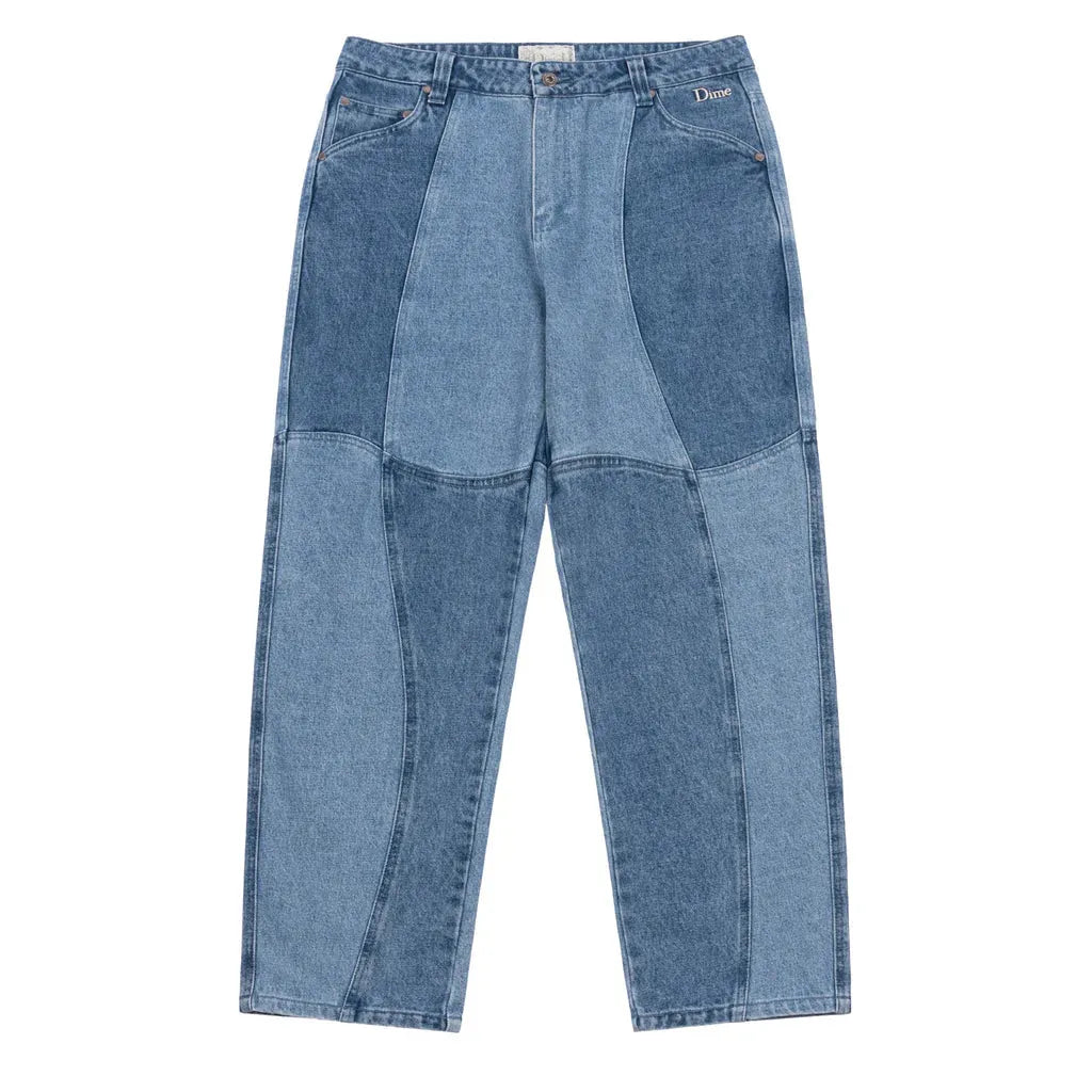 Dime MTL Blocked Relaxed Denim Pant Blue - ARROW & BEAST