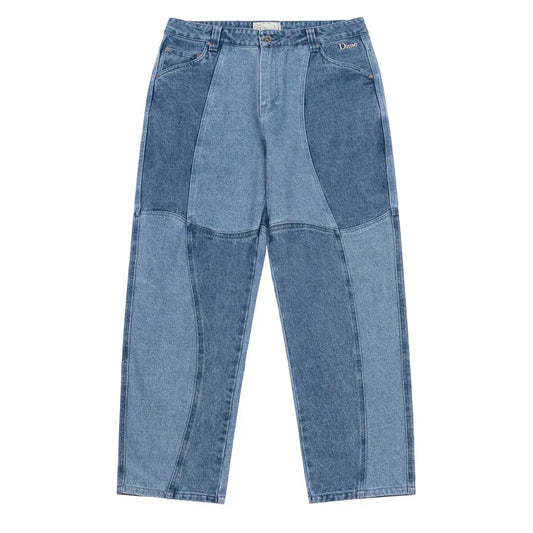 Dime MTL Blocked Relaxed Denim Pant Blue - ARROW & BEAST