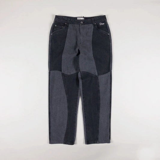 Dime MTL Blocked Relaxed Denim Pant Black - ARROW & BEAST