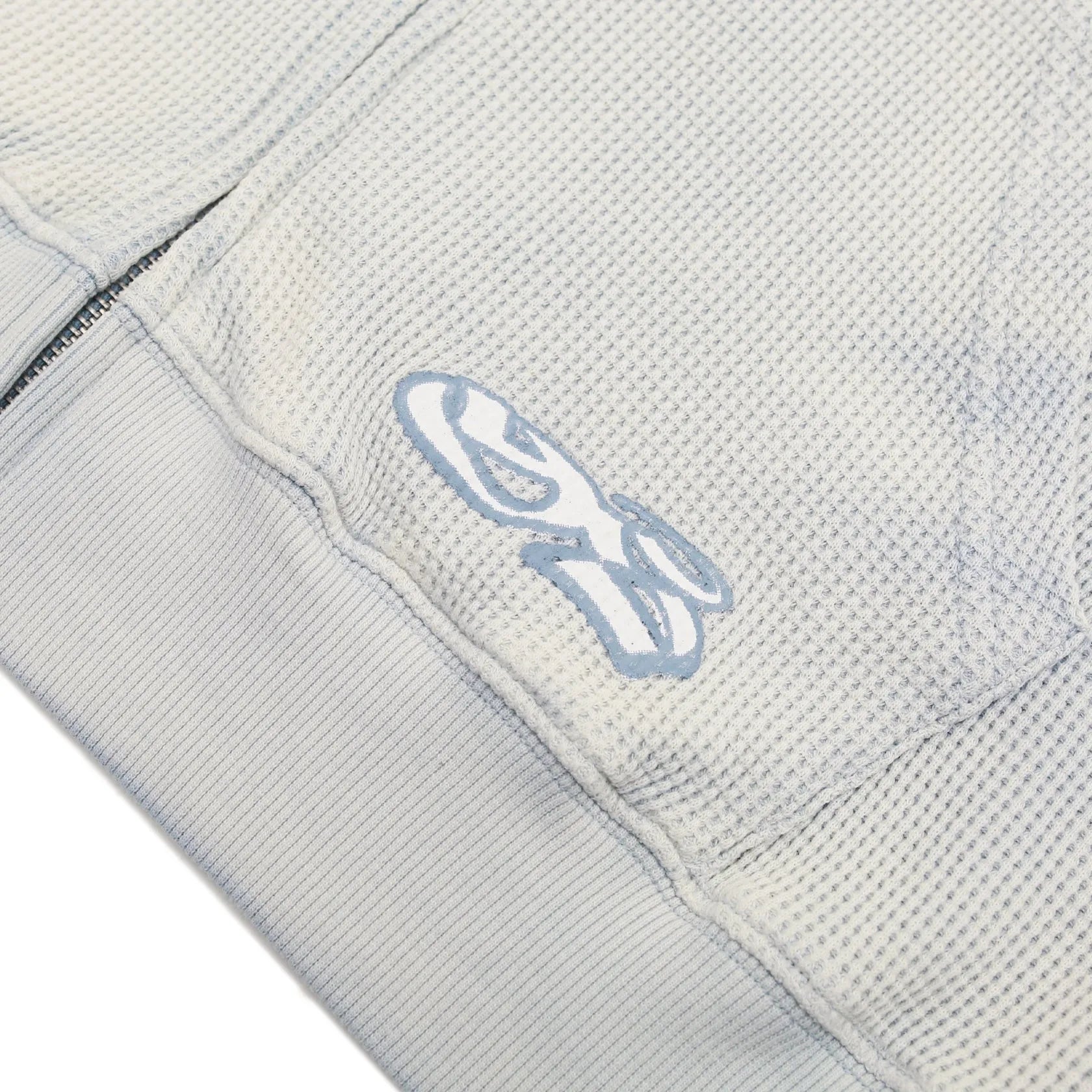 Yardsale XXX Bleached Waffle Hoodie Light Blue - ARROW & BEAST