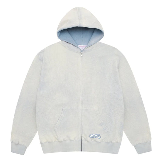 Yardsale XXX Bleached Waffle Hoodie Light Blue - ARROW & BEAST