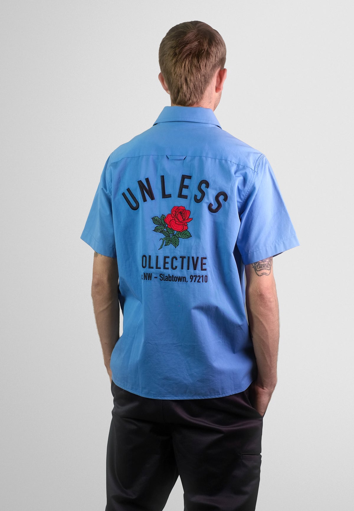 "UNLESS" Embroidered Work Shirt