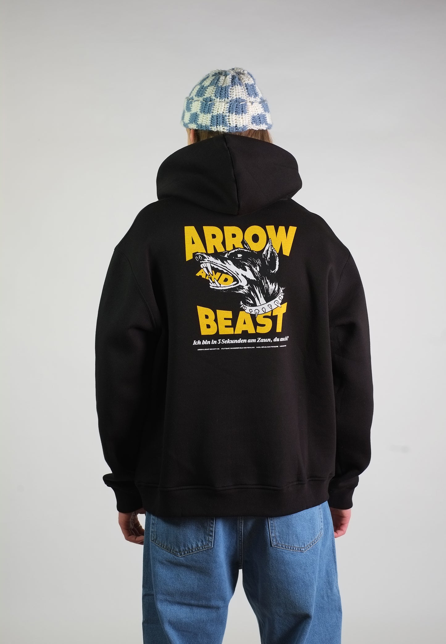 Arrow & Beast Doberman Hooded Sweatshirt Black