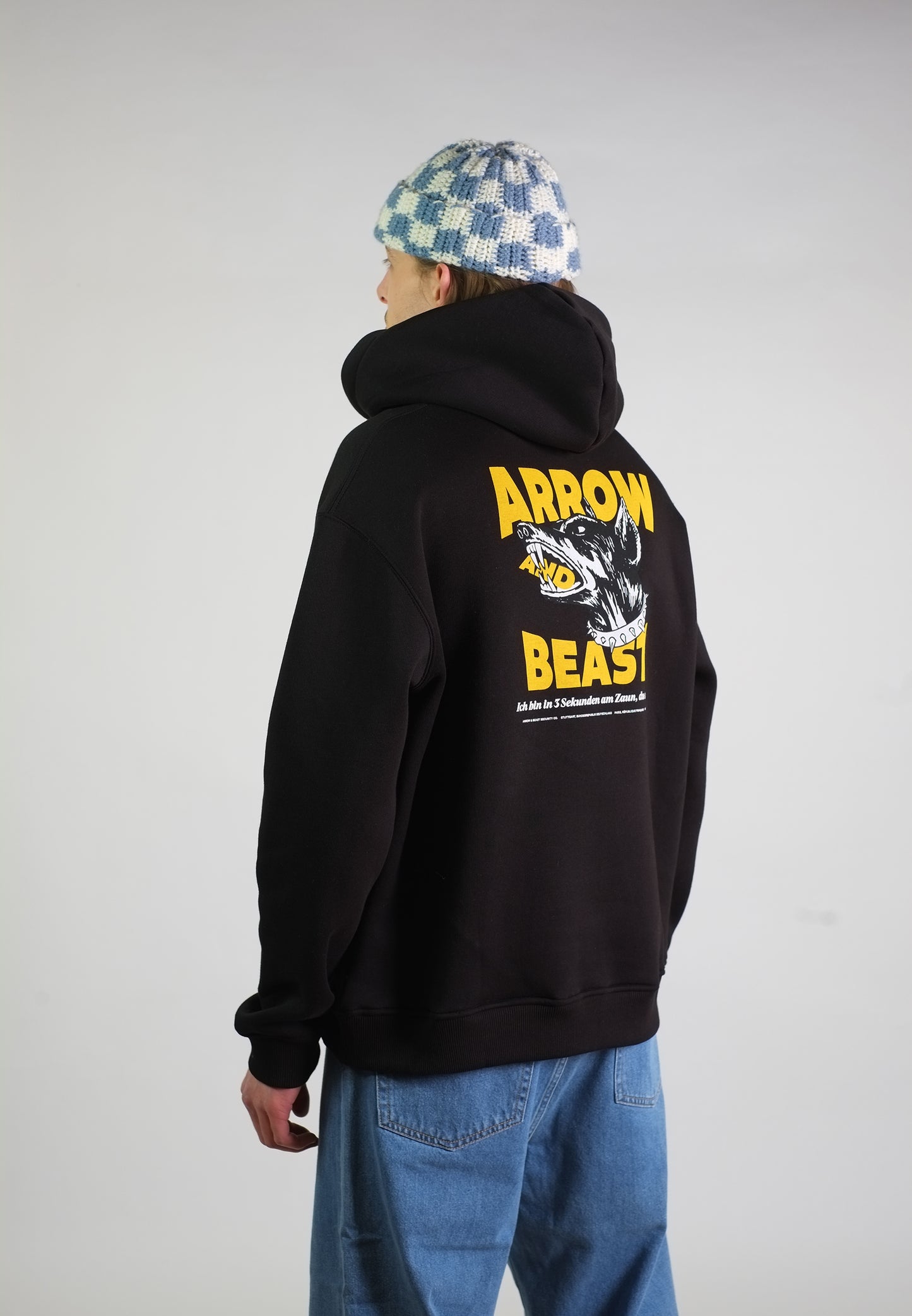 Arrow & Beast Doberman Hooded Sweatshirt Black