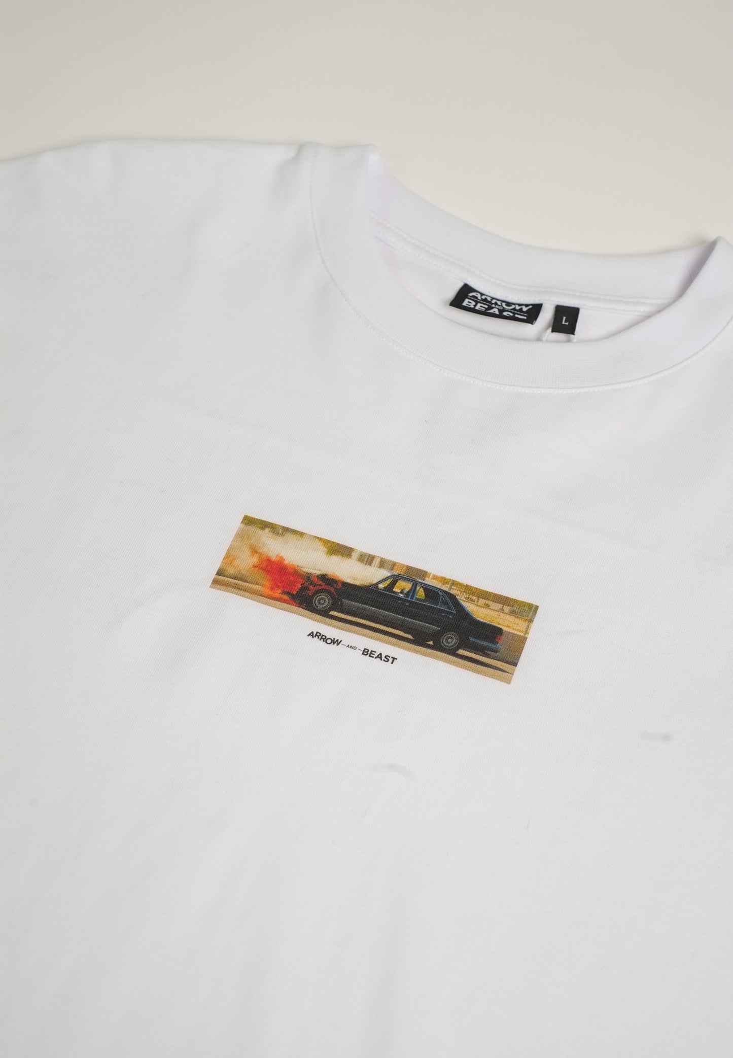 Arrow & Beast Auto Inferno T-Shirt White