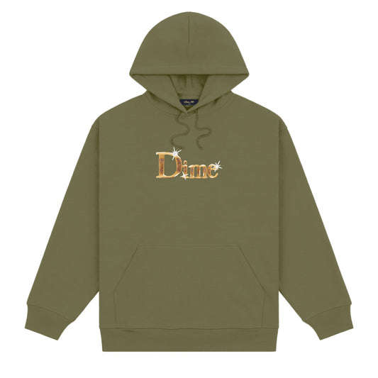 Dime MTL Shiny Hoodie Dark Olive