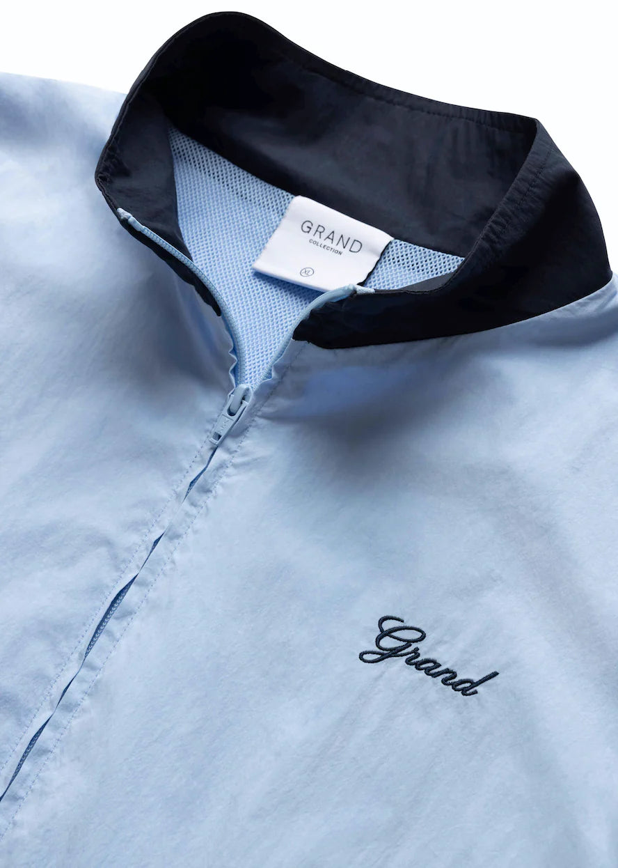 COTTON/NYLON TRACK JACKET POWDER BLUE