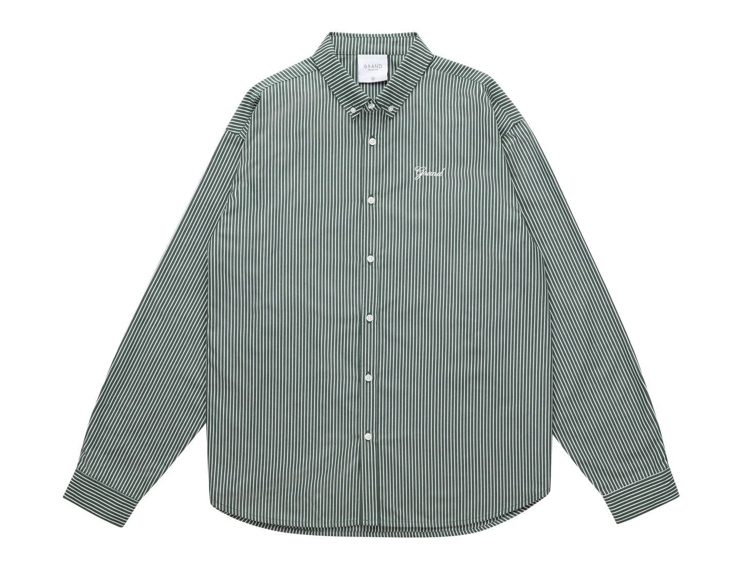 STRIPED POPLIN SHIRT FOREST