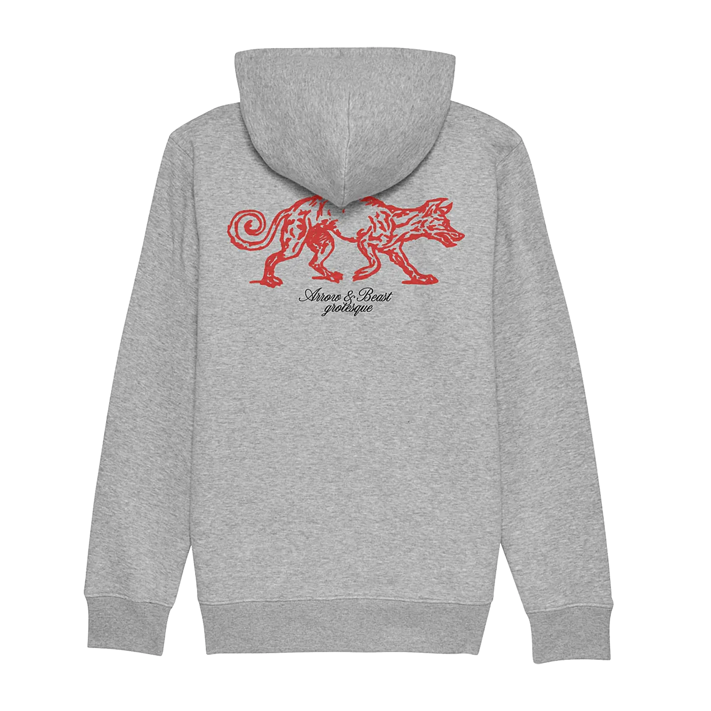 Arrow & Beast x Grotesque Zip Hoodie Heather Grey - ARROW & BEAST