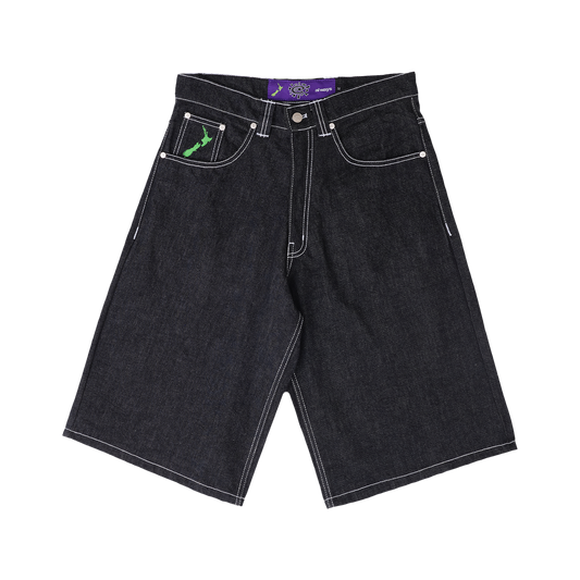 Always @ Range 5 Back Pocket Print Denim Shorts Black