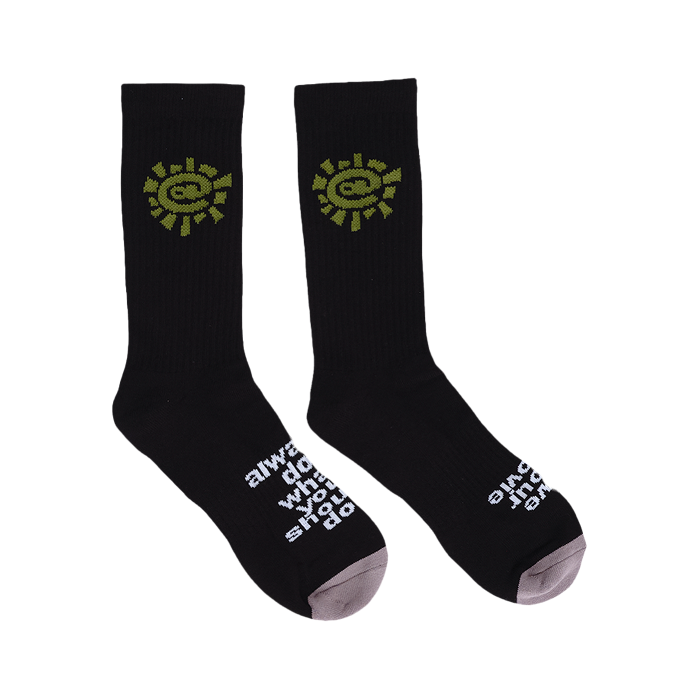 Always @ Range 5 Green Sun Sock Black