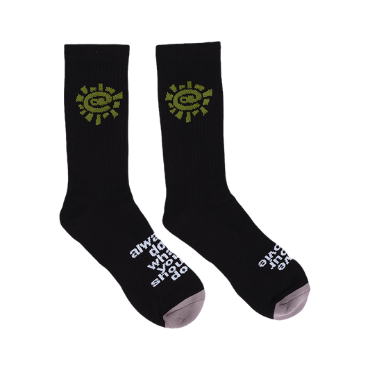 Always @ Range 5 Green Sun Sock Black