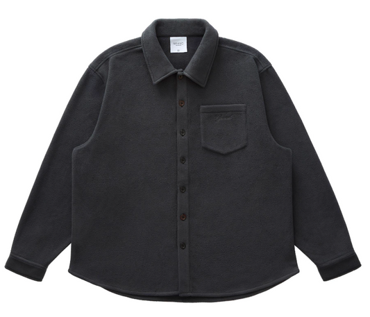 Grand Collection POLAR FLEECE BUTTON UP OVERSHIRT Grey