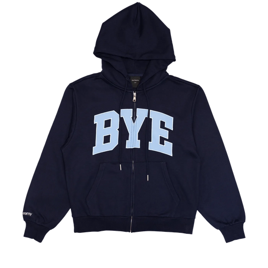 Bye Jeremy Bye Zip Hoodie Navy - ARROW & BEAST