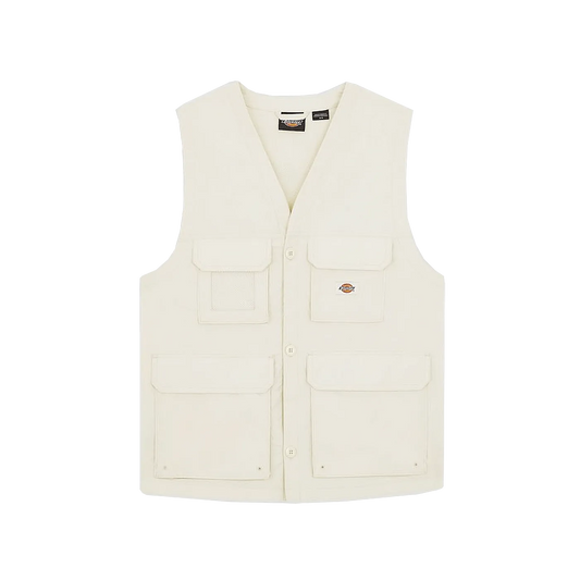 Dickies Fishersville Poplin Vest White - ARROW & BEAST