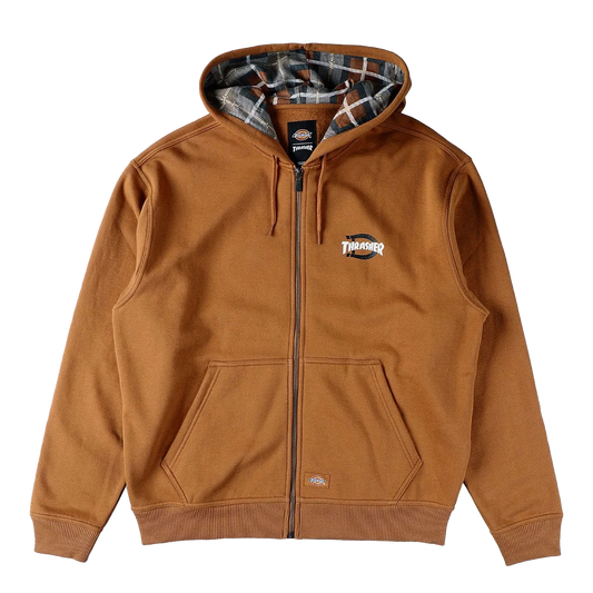 Thrasher x Dickies Zip Hood Brown