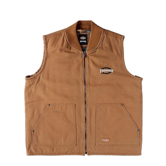 Thrasher x Dickies Vest Brown Duck