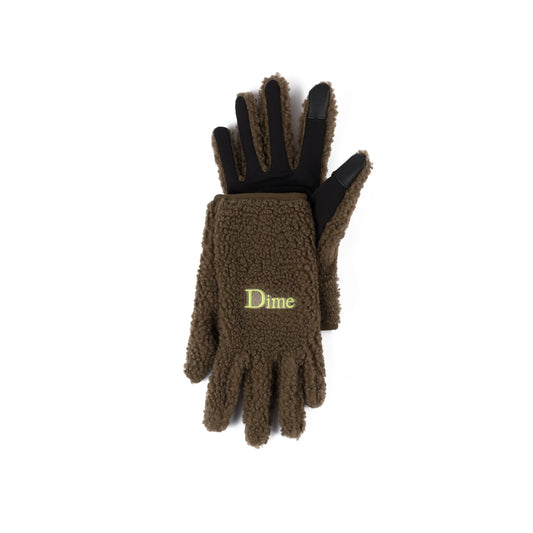 Dime MTL Classic Fleece Gloves Brown - ARROW & BEAST
