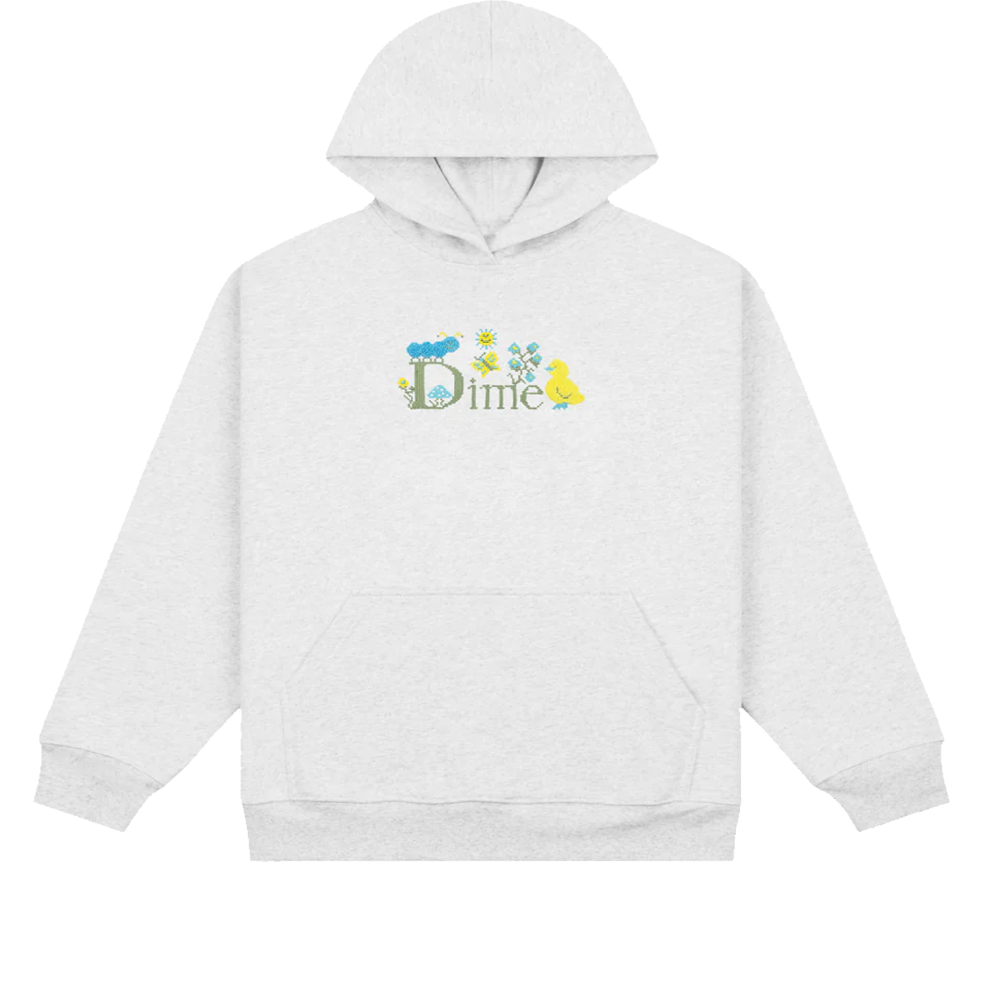 Dime MTL Classic Cross Stitch Hoodie Ash