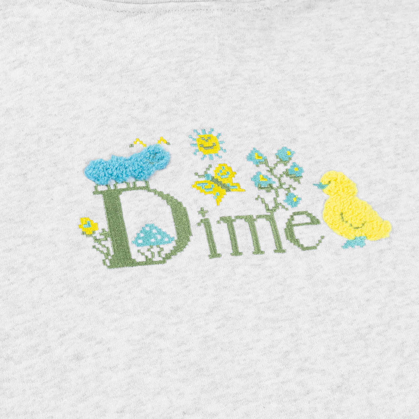 Dime MTL Classic Cross Stitch Hoodie Ash