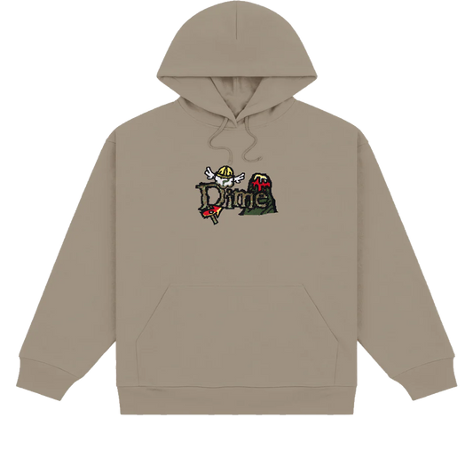 Dime MTL Classic Fuzzy Hoodie Driftwood