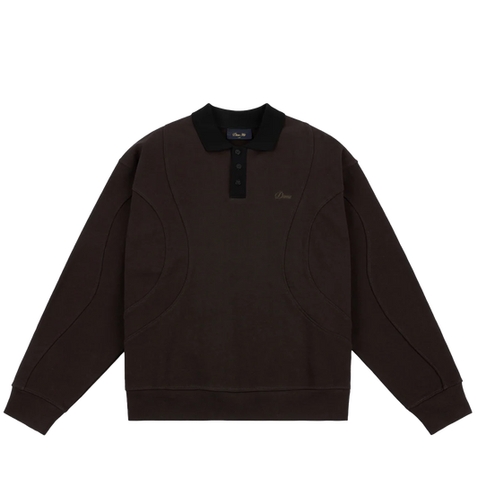 Dime MTL French Terry Rugby Shirt Brown