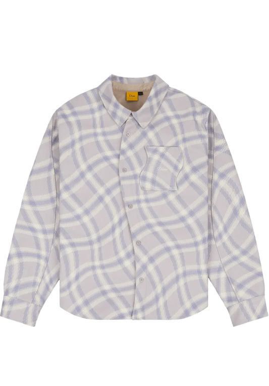 Dime MTL Plaid Fleece Shirt Lilac Grey AOP ONLINE ONLY - ARROW & BEAST
