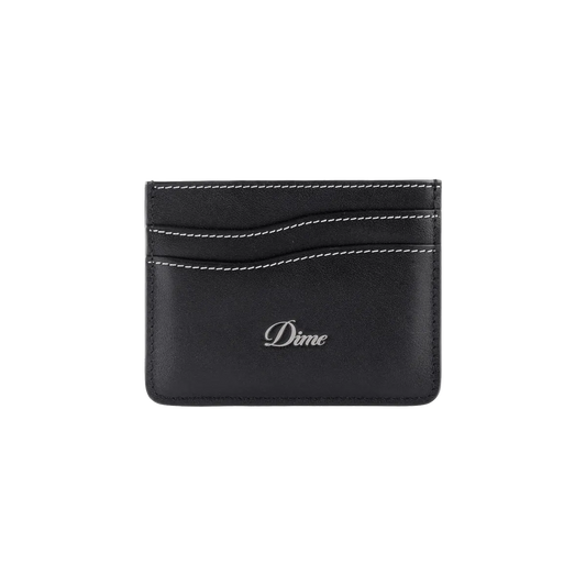 Dime MTL Cursive Cardholder Black Leather - ARROW & BEAST