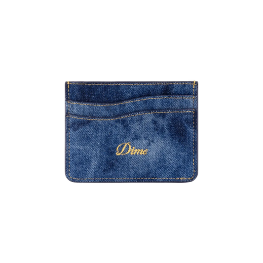 Dime MTL Cursive Cardholder Indigo Denim - ARROW & BEAST