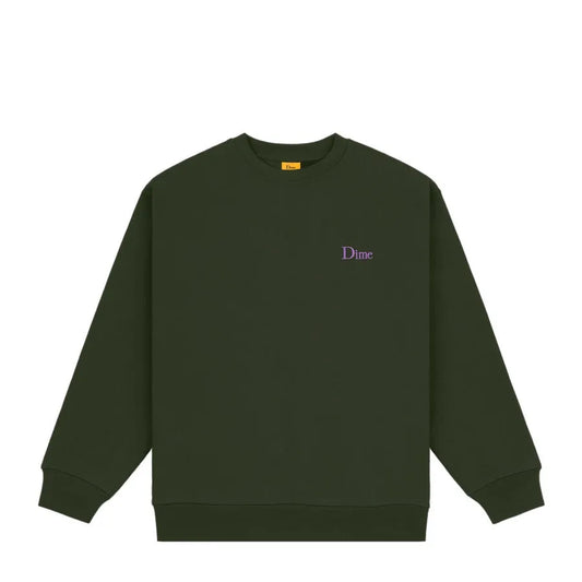 Dime MTL Small Logo Crewneck Green - ARROW & BEAST