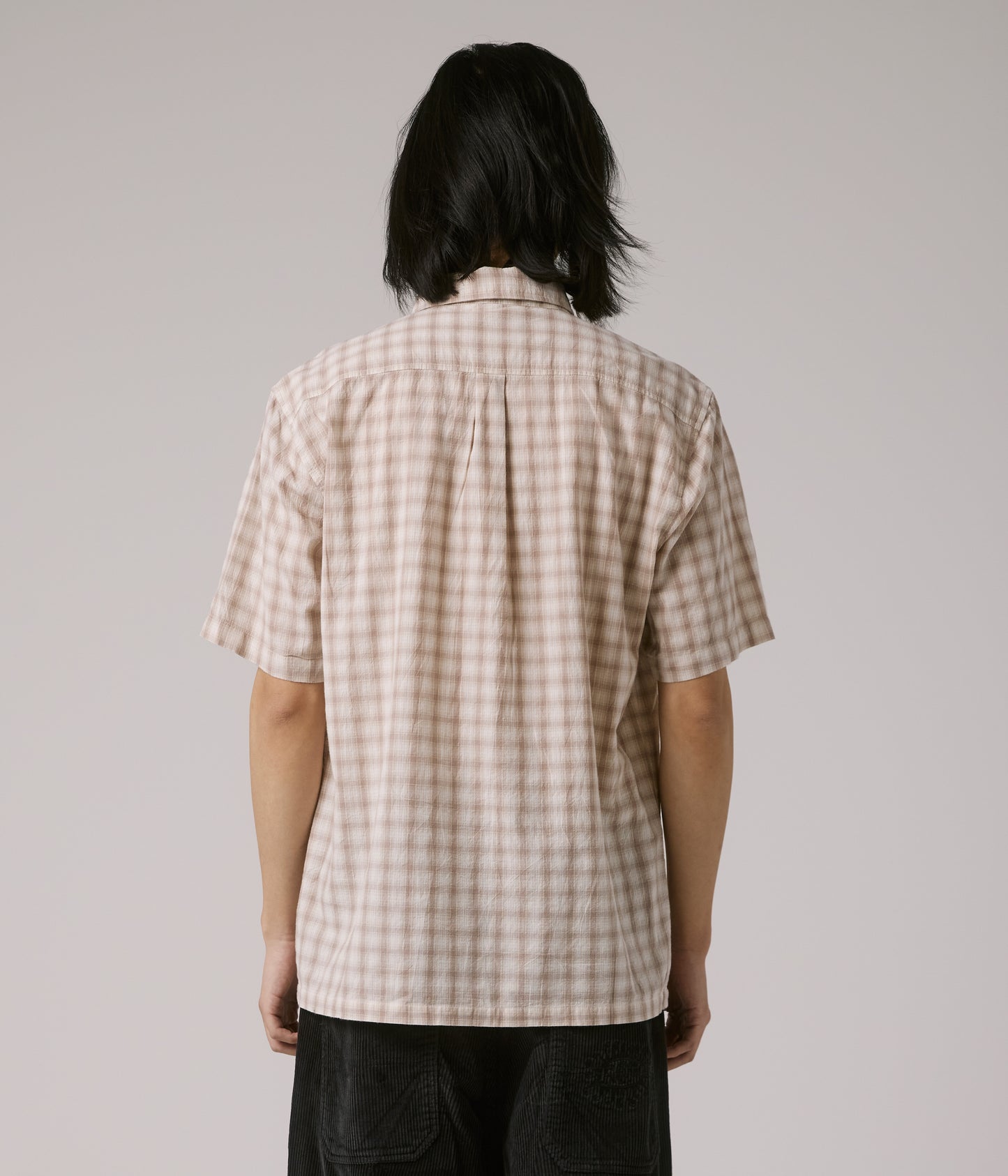 FORMER MERCHANDISE MANNERS CHECK SS SHIRT TAUPE