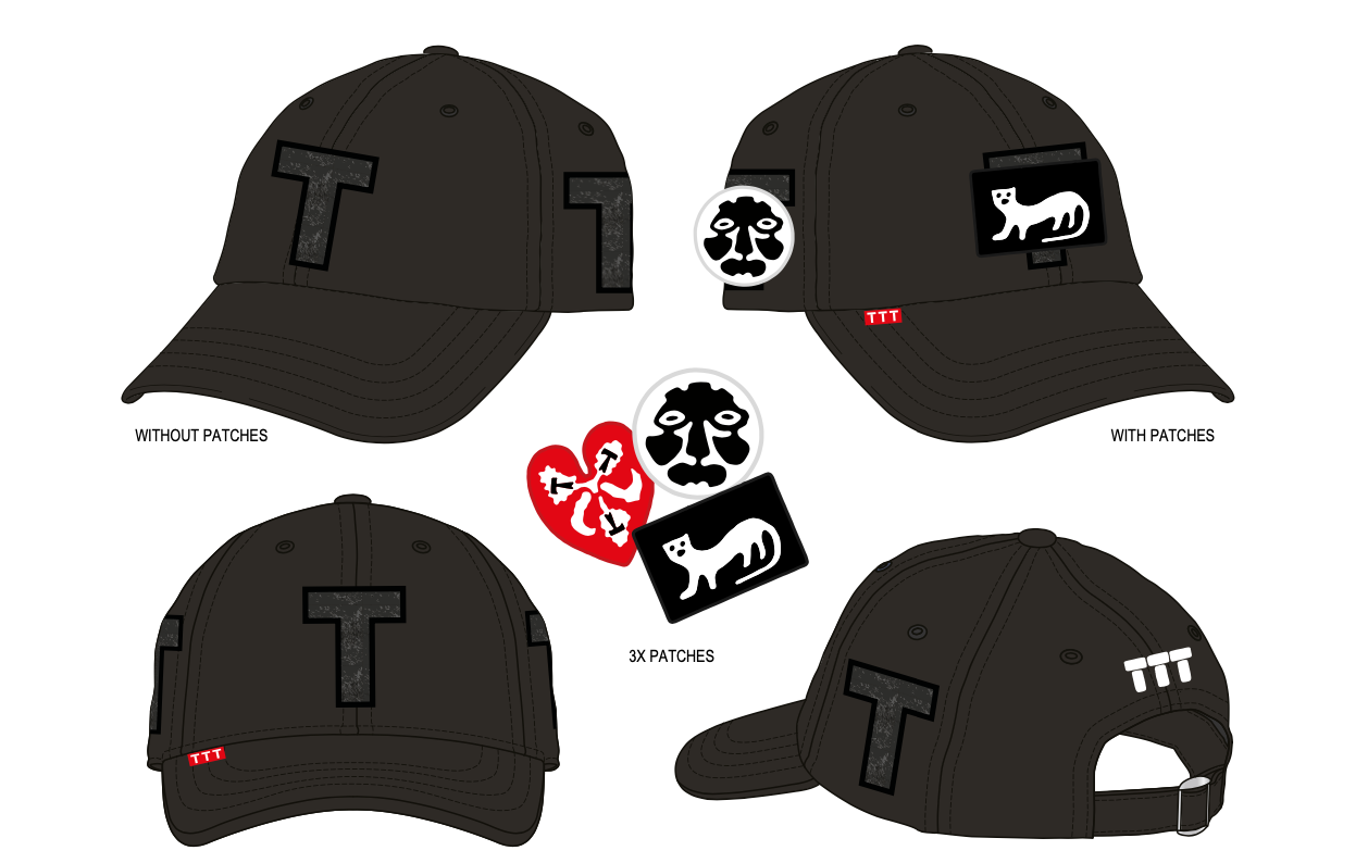 TTT Velcro Parch 6-Panel Hat Black