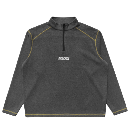 Metalwood Studio Contrast Stitch 1/4 Zip Pullover Charcoal