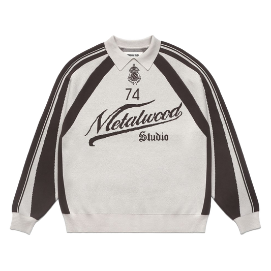Metalwood Studio Knit Football Top Cream
