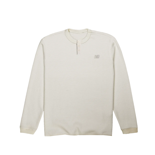 New Balance Numeric Waffle Knit Long Sleeve Henley Oeatmeal Heather MT51958OTH - ARROW & BEAST