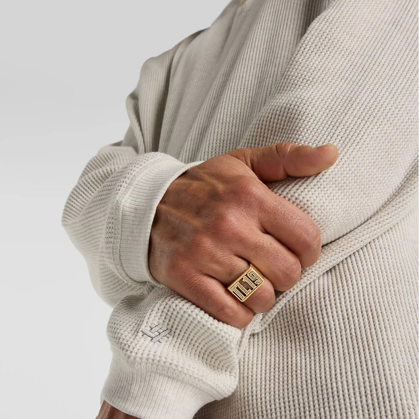 New Balance Numeric Waffle Knit Long Sleeve Henley Oeatmeal Heather MT51958OTH - ARROW & BEAST