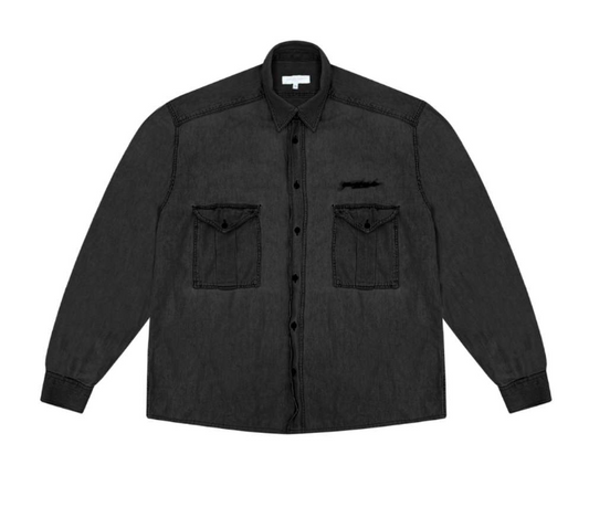Yardsale XXX Stone Washed Denim Shirt (Black) Black